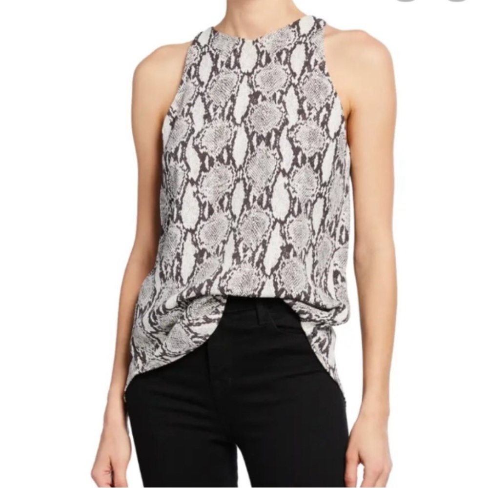 A.L.C. Anise Snake Print Sleeveless Blouse